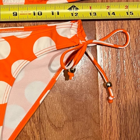 PINK Victoria's Secret Orange and White Bikini Bottom - Picture 5 of 5